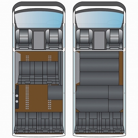 純正4列目シート採用 前向き9人乗車（モデルによりスライド対応）：FD-BOX2
